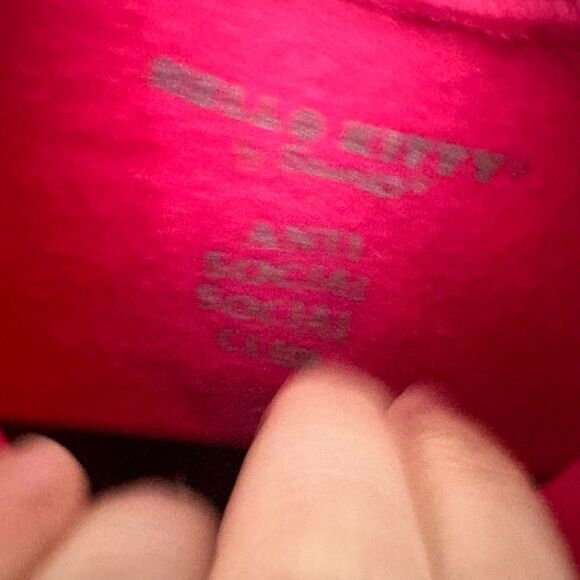 Hello Kitty Women’s Extra Small Anti Social Social Club Pink Pullover Hoodie - Picture 4 of 6